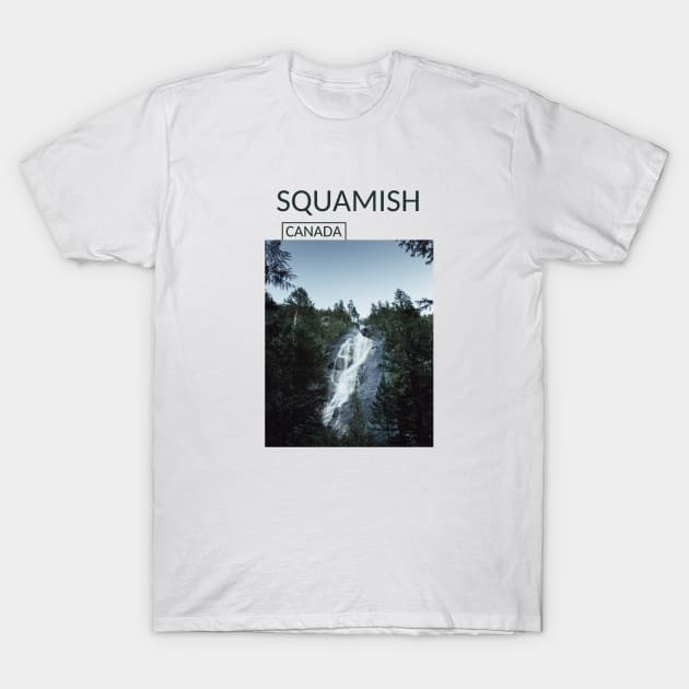 Squamish British Columbia Canada Nature Waterfall Souvenir Present Gift for Canadian T-shirt Apparel Mug Notebook Tote Pillow Sticker Magnet T-Shirt by Mr. Travel Joy